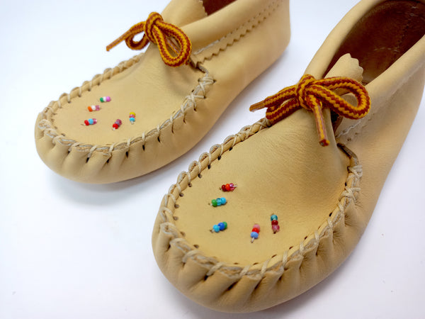 Beige Moccasin Junior with beads