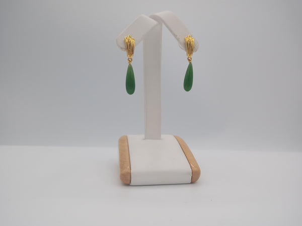 Gold Plated Canadian jade earrings