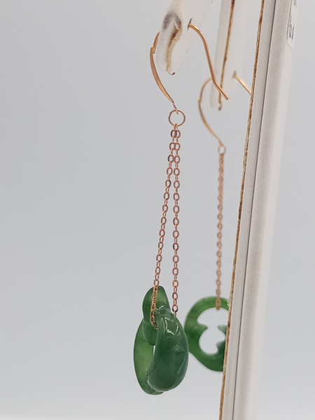 18k Gold Canadian Jade earrings