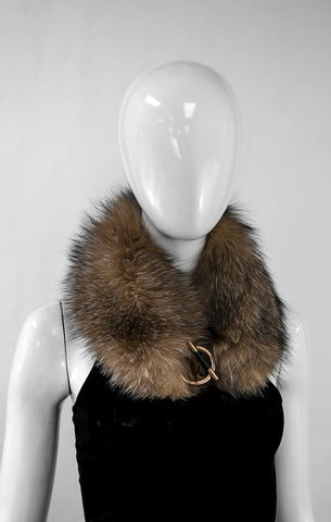 Fox Fur Collar with Ring Toggle