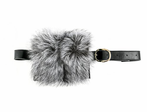 Fur Belt Bag with Leather - Mink & Fox