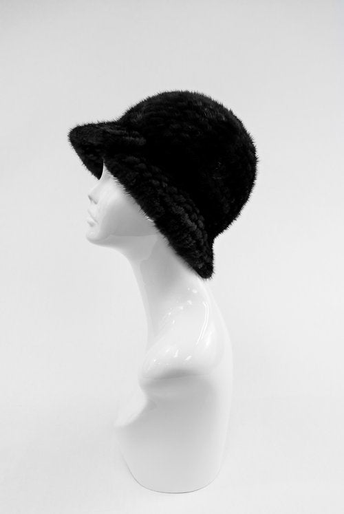 Knitted Mink Fur Bucket Hat - Different Colours