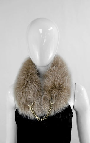 Fox Fur Collar with chain colsure