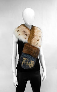 Oversized Fox Collar with Leather Linning