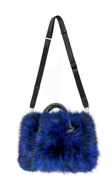 Dyed Silver Fox Fur Handbag