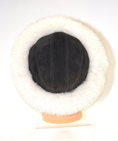 Arctic Fox & Soft Leather Hat