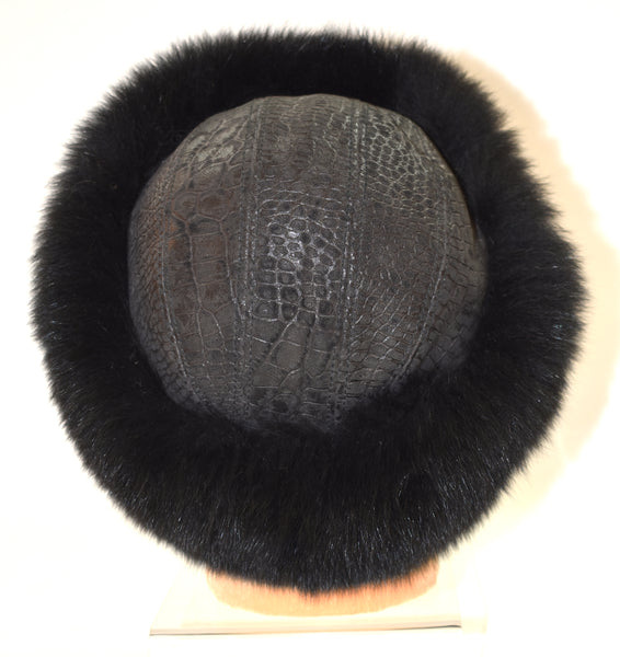Black Fox & Soft Leather Hat