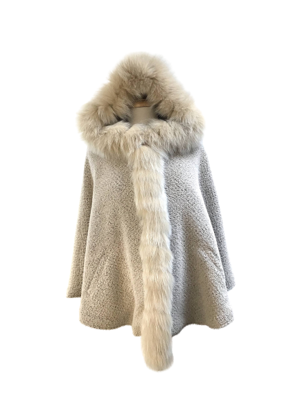 Alpaca Wool with Canadian Fox Fur Cape