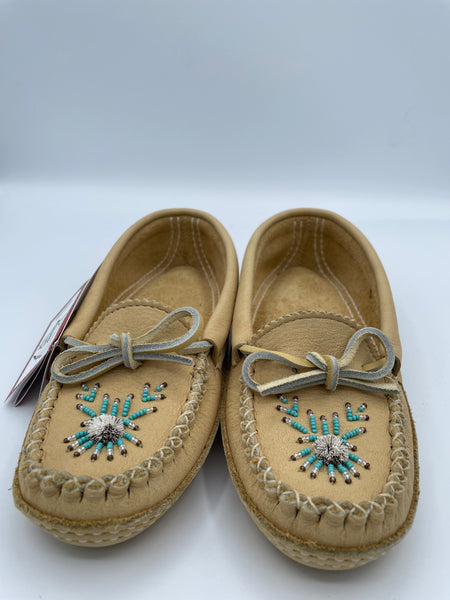 Women Moccasins with real leather and ornamental beads