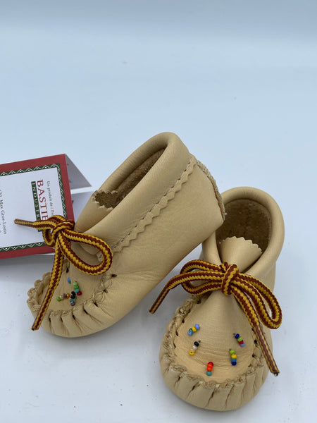 Beige Moccasins Baby with beads