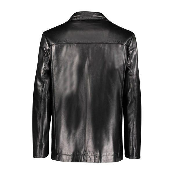 LEWIS Leather jacket with raccoon lining
