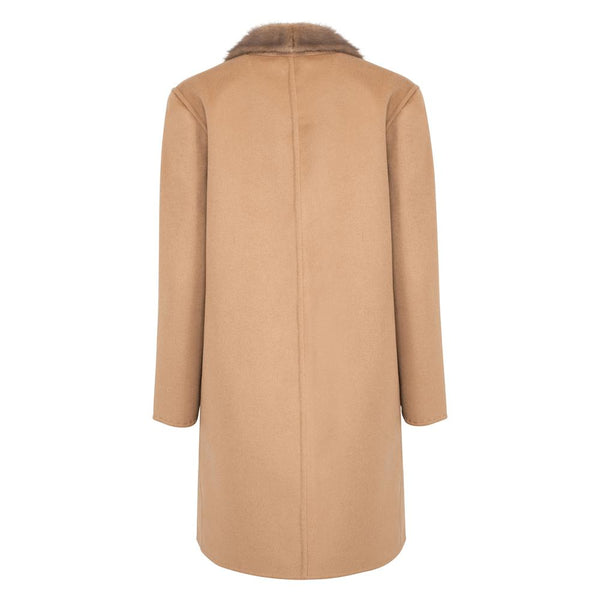 KATE Cashmere Coat with Real Mink Fur Trim
