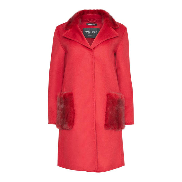 KATE Cashmere Coat with Real Mink Fur Trim