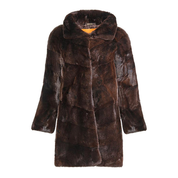 PIPER Long hair mink with horizontal details