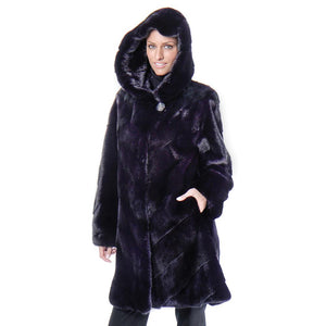 TAYLOR Hooded mink coat